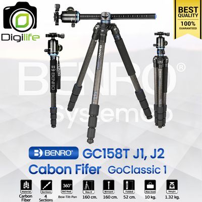 Benro Tripod GC158T J1, J2 -Carbon Fiber - GoClassic 1 ขาตั้งกล้อง Monopod, Top View, กางราบ, กลับหัว