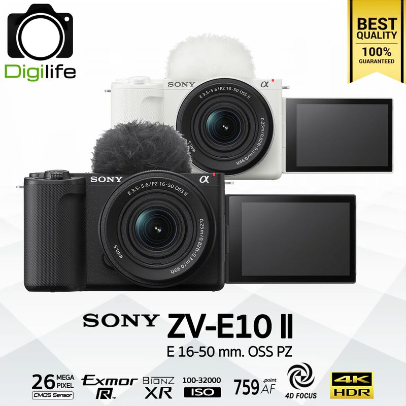 Sony Camera ZV-E10 II Kit PZ 16-50 OSS II กล้อง VLOG , Youtube , Live Stream - รับประกันร้าน Digilife Thailand 1ปี Sony Camera ZV-E10 II Kit PZ 16-50 OSS II กล้อง VLOG , Youtube , Live Stream - รับประกันร้าน Digilife Thailand 1ปี
