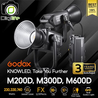 Godox LED M200D, M300D, M600D - KNOWLED, แสงขาว 5600K - Bowen Mount