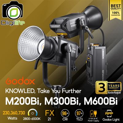 Godox LED M200Bi, M300Bi, M600Bi - KNOWLED, Bi-color 2800K-6500K - Bowen Mount