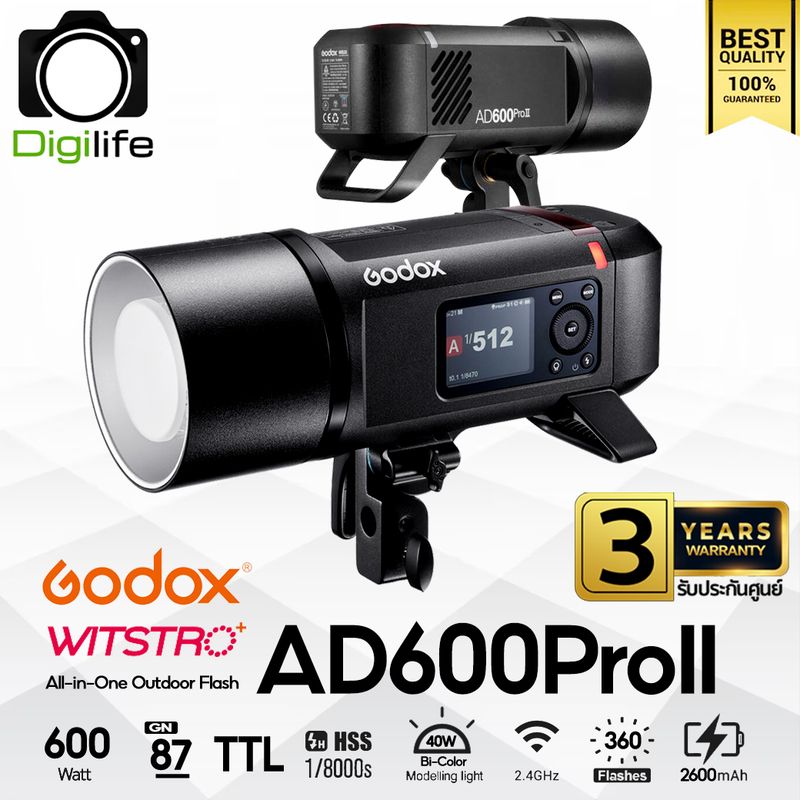 Godox Flash AD600ProII 600W - TTL, HSS, Lithium Battery - Bowen Mount Godox Flash AD600ProII 600W - TTL, HSS, Lithium Battery - Bowen Mount