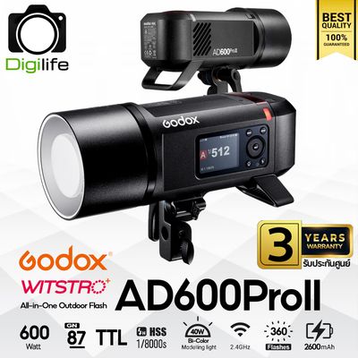 Godox Flash AD600ProII 600W - TTL, HSS, Lithium Battery - Bowen Mount