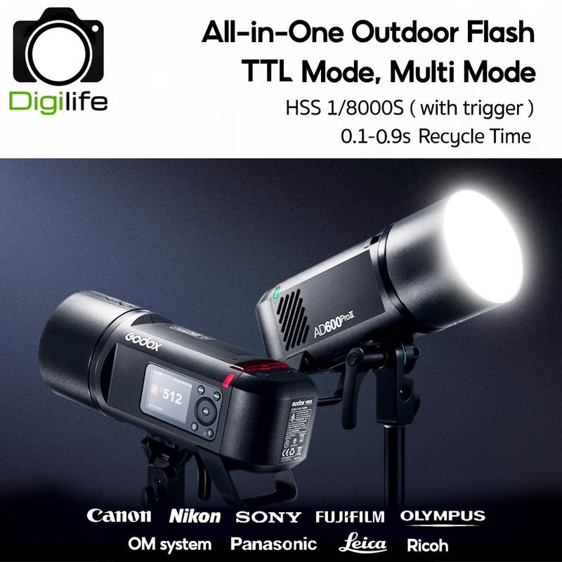 Godox Flash AD600ProII 600W - TTL, HSS, Lithium Battery - Bowen Mount