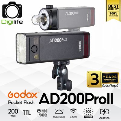 Godox Flash AD200ProII 200W Pocket Flash - TTL, HSS, Lithium Battery