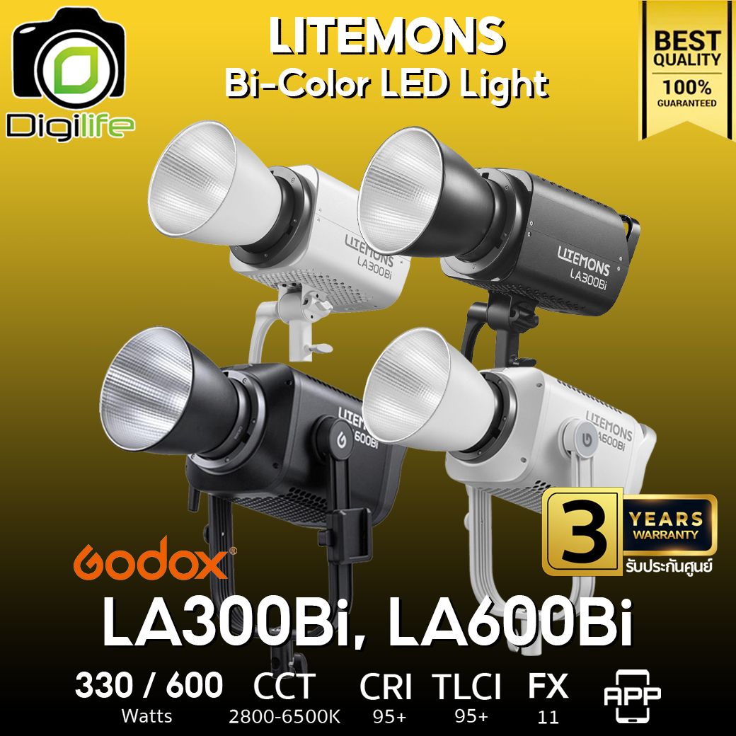 Godox LED Litemons LA300Bi, LA600Bi - 2800-6500K - Bowen Mount - รับประกันศูนย์ Godox Thailand 3ปี