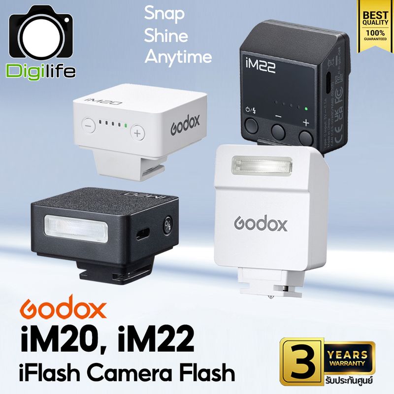 Godox Flash iM20, iM22 - iFlash / Pocket Flash Lithium Battery - รับประกันศูนย์ Godox Thailand 3ปี Godox Flash iM20, iM22 - iFlash / Pocket Flash Lithium Battery - รับประกันศูนย์ Godox Thailand 3ปี
