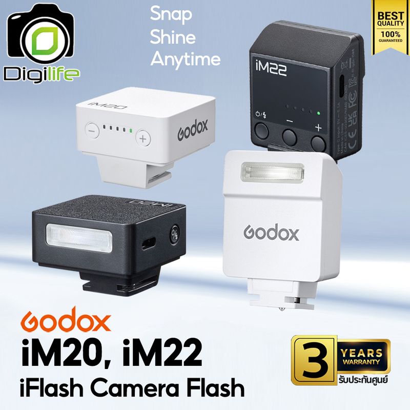 Godox Flash iM20, iM22 - iFlash / Pocket Flash Lithium Battery - รับประกันศูนย์ Godox Thailand 3ปี Godox Flash iM20, iM22 - iFlash / Pocket Flash Lithium Battery - รับประกันศูนย์ Godox Thailand 3ปี