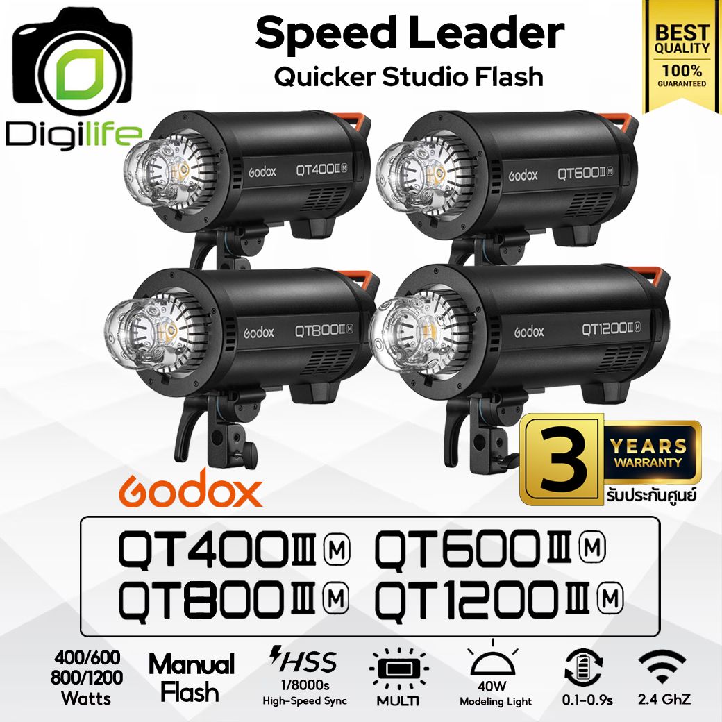 Godox Flash QT400III M, QT600III M, QT800III M, QT1200III M - Manua, HSS - Bowen Mount