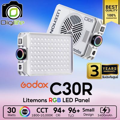 Godox LED Litemons C30R RGB - 30W 1,800K-10,000K 3400mAh - รับประกันศูนย์ Godox Thailand 3ปี Godox LED Litemons C30R RGB - 30W 1,800K-10,000K 3400mAh - รับประกันศูนย์ Godox Thailand 3ปี