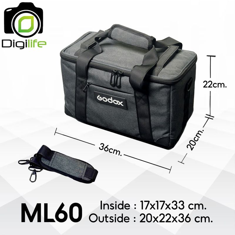 Godox Bag ML60 - Portable Shoulder &amp; Carry Bag กระเป๋า ใส่ กล้อง แฟลช LED &amp; Accessories