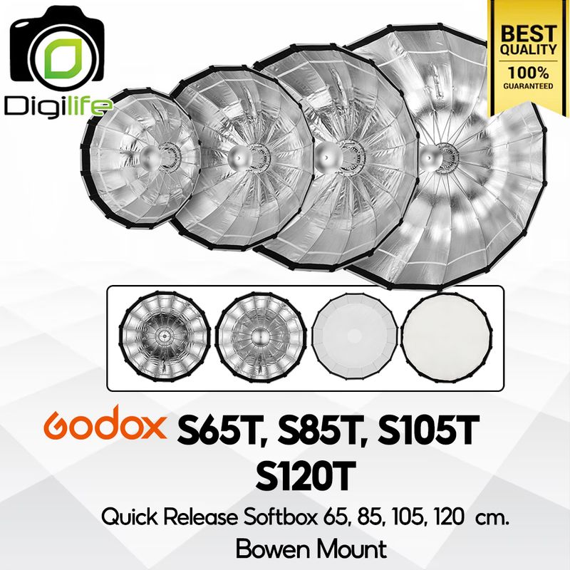 Godox Softbox S65T, S85T, S105T, S120T Quick Release Softbox 65, 85, 105, 120 cm. - Bowen Mount Godox Softbox S65T, S85T, S105T, S120T Quick Release Softbox 65, 85, 105, 120 cm. - Bowen Mount