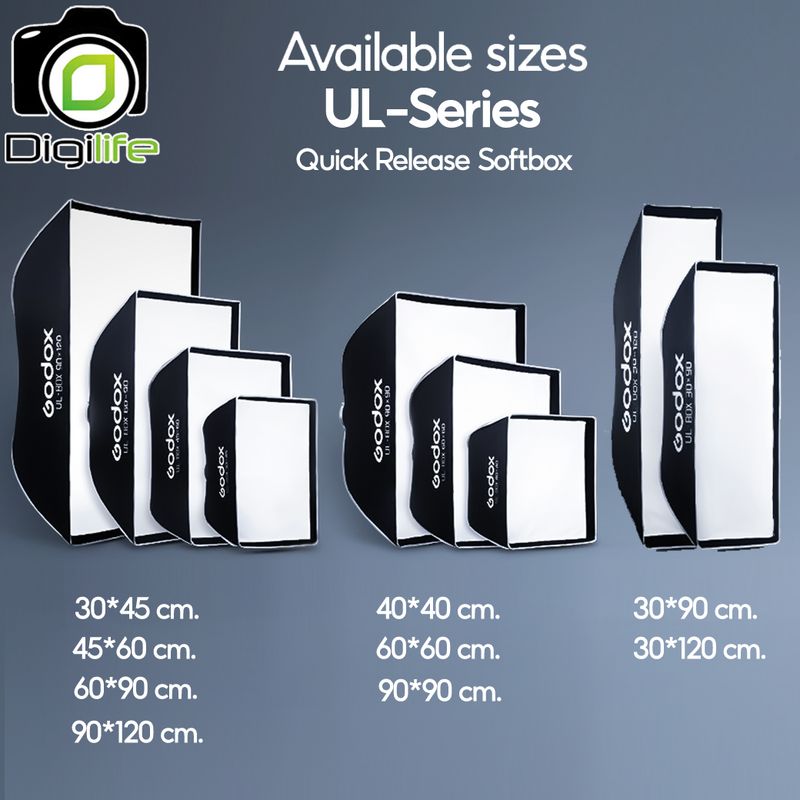 Godox Softbox UL-BOX 30*90, 30*120, 60*90, 90*120 cm. Quick Release Quad Softbox With Grid - Bowen Mount