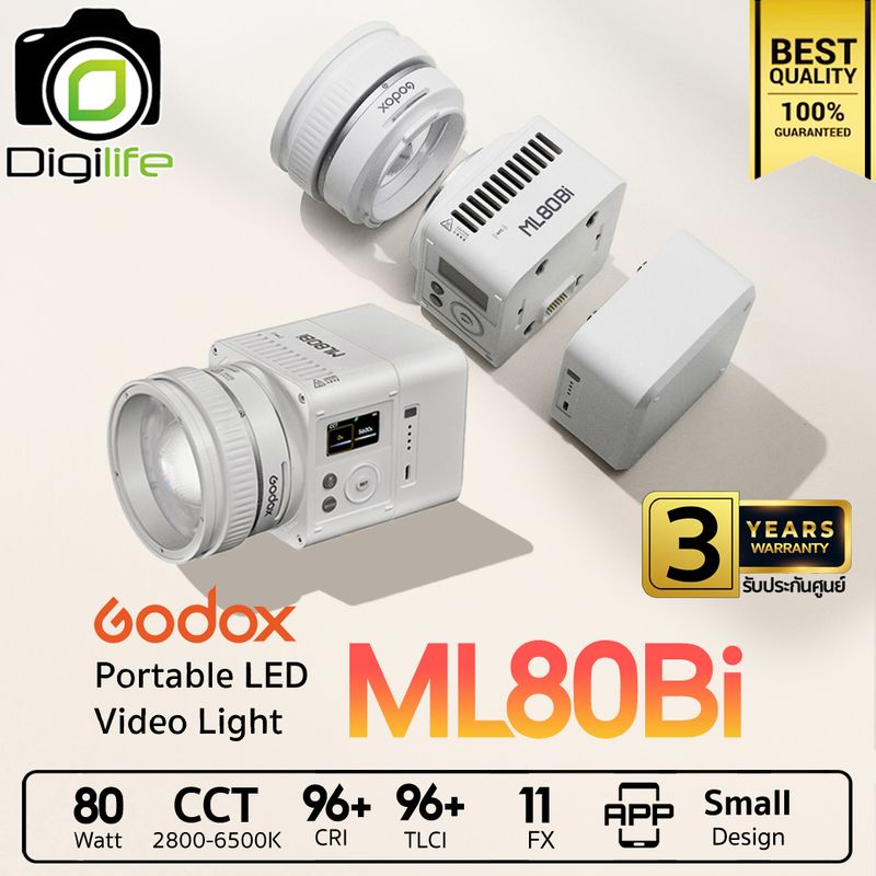 Godox LED ML80Bi 80W Bi-Color 2800K-6500K - Godox Mount - รับประกันศูนย์ Godox Thailand 3 ปี
