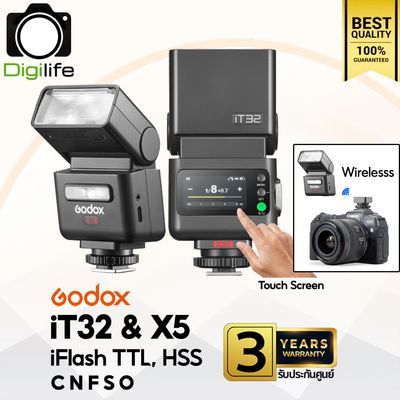 Godox Flash iT32 & X5 - TTL HSS - ออโต้, แมนนวล iFlash, Pocket Flash - รับประกันศูนย์ Godox Thailand 3ปี Godox Flash iT32 & X5 - TTL HSS - ออโต้, แมนนวล iFlash, Pocket Flash - รับประกันศูนย์ Godox Thailand 3ปี