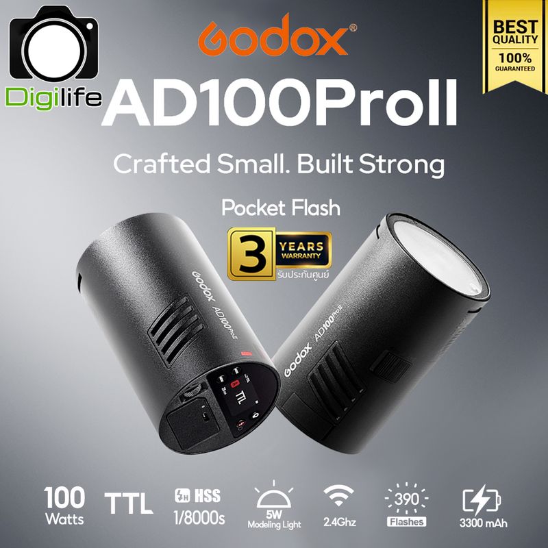 Godox Flash AD100ProII 100W Pocket Flash - TTL, HSS, Lithium Battery Godox Flash AD100ProII 100W Pocket Flash - TTL, HSS, Lithium Battery
