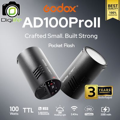 Godox Flash AD100ProII 100W Pocket Flash - TTL, HSS, Lithium Battery
