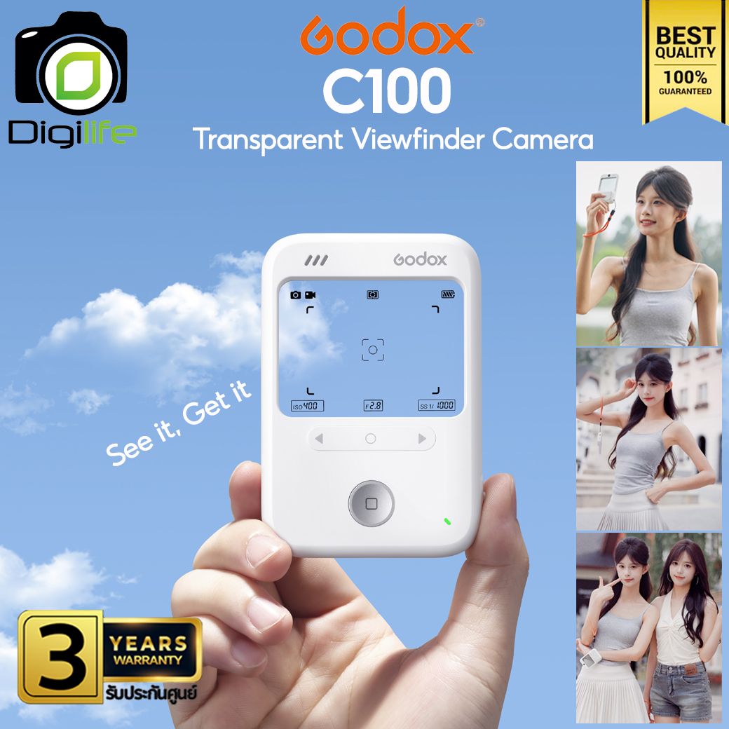 Godox Camera C100 สไตล์ Cyber-Retro ใช้หน้าจอแสดงผลแบบโปร่งใส (Transparent Viewfinder) แทน