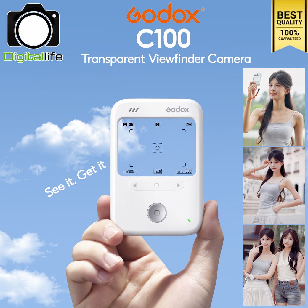 Godox Camera C100 สไตล์ Cyber-Retro ใช้หน้าจอแสดงผลแบบโปร่งใส (Transparent Viewfinder) แทน - รับประกัน 3 เดือน