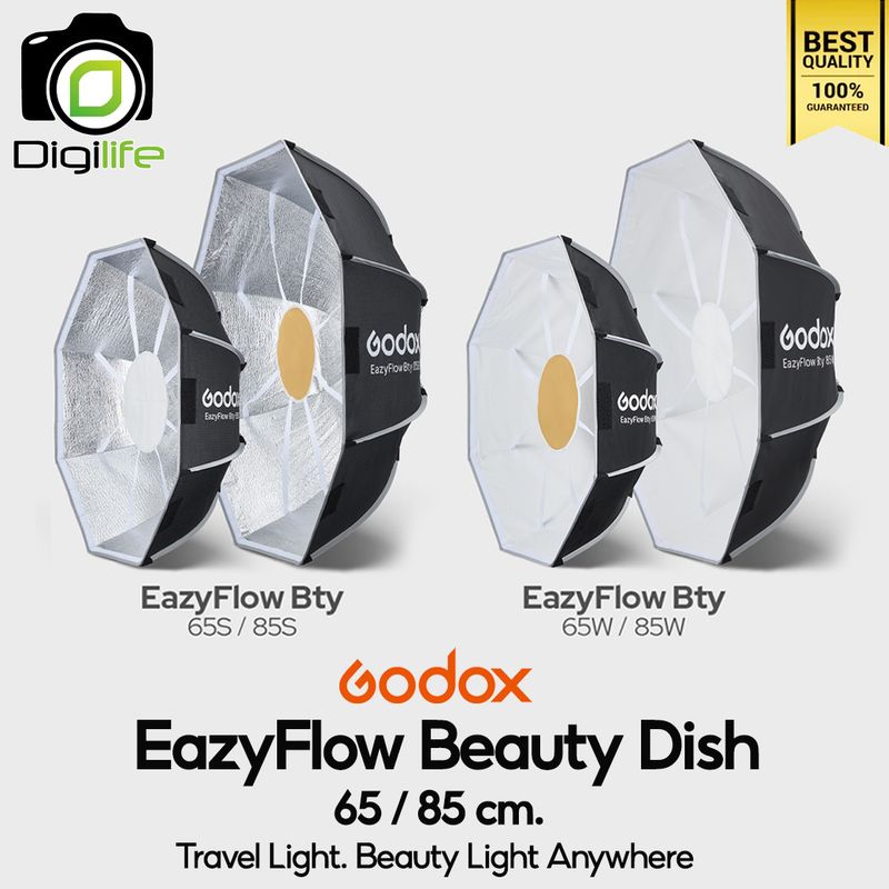 Godox Softbox EazyFlow Bty 65S, Bty 65W, Bty 85S, Bty 85w / 65, 85 cm. ) easy Flod Softbox with Beauty Dish &amp; Grid ( Bowen Mount )