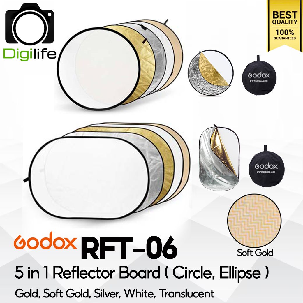 Godox Reflector RFT-06 5in1 Circle, Ellipse / วงกลม 60, 80, 110 cm. วงรี 60*90, 80*120, 100*150, 120*180, 150*200 cm.