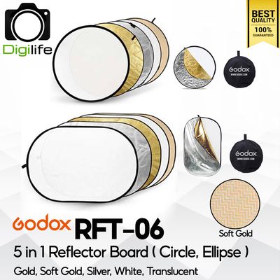 Godox Reflector RFT-06 5in1 Circle, Ellipse / วงกลม 60, 80, 110 cm. วงรี 60*90, 80*120, 100*150, 120*180, 150*200 cm.