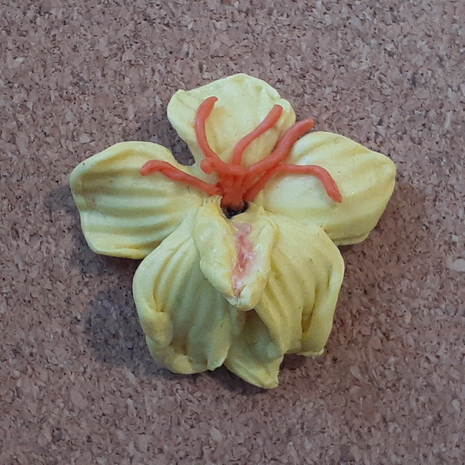 Yellow flower Polymer clay pendant