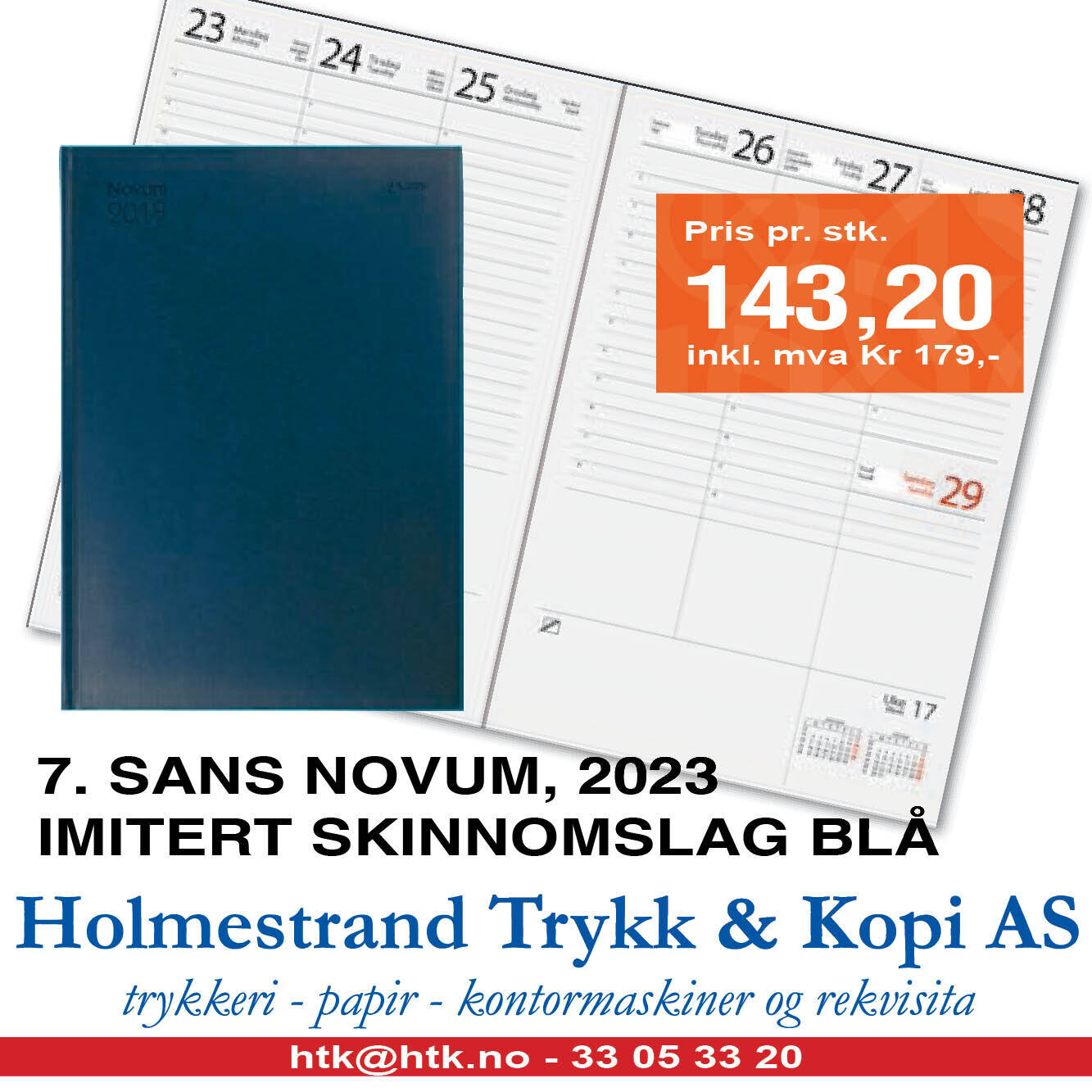7.sans Novum - Imitert skinnomslag, Blå