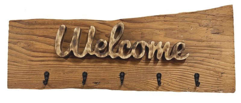 Schlüsselbrett Welcome aus Altholz