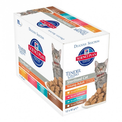 Science Plan - Multipack Sterilised Cat Young Adult 12x85g