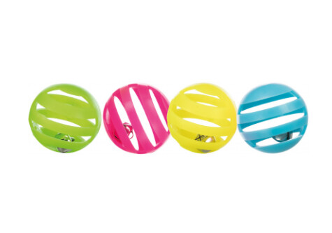 Trixie - Set 4 Balles en plastique avec clochette