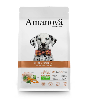 Amanova - Puppy Medium Poulet exquis 2kg