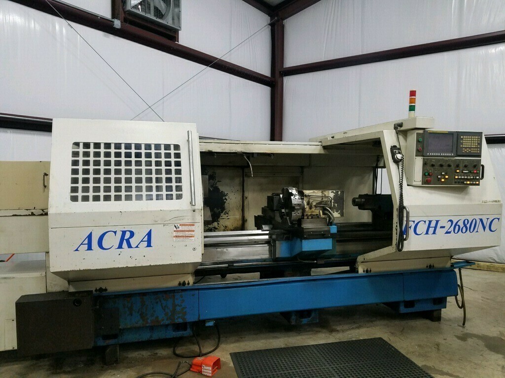 1 - USED 26” X 80” ACRA FCH-2680 CNC LATHE WITH 8” HOLE