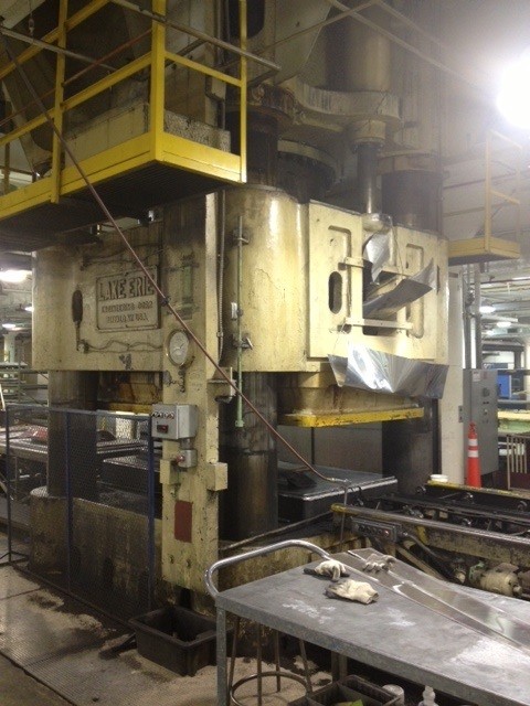 1 – USED 5,000 TON LAKE ERIE DOWN ACTING HYDRAULIC PRESS