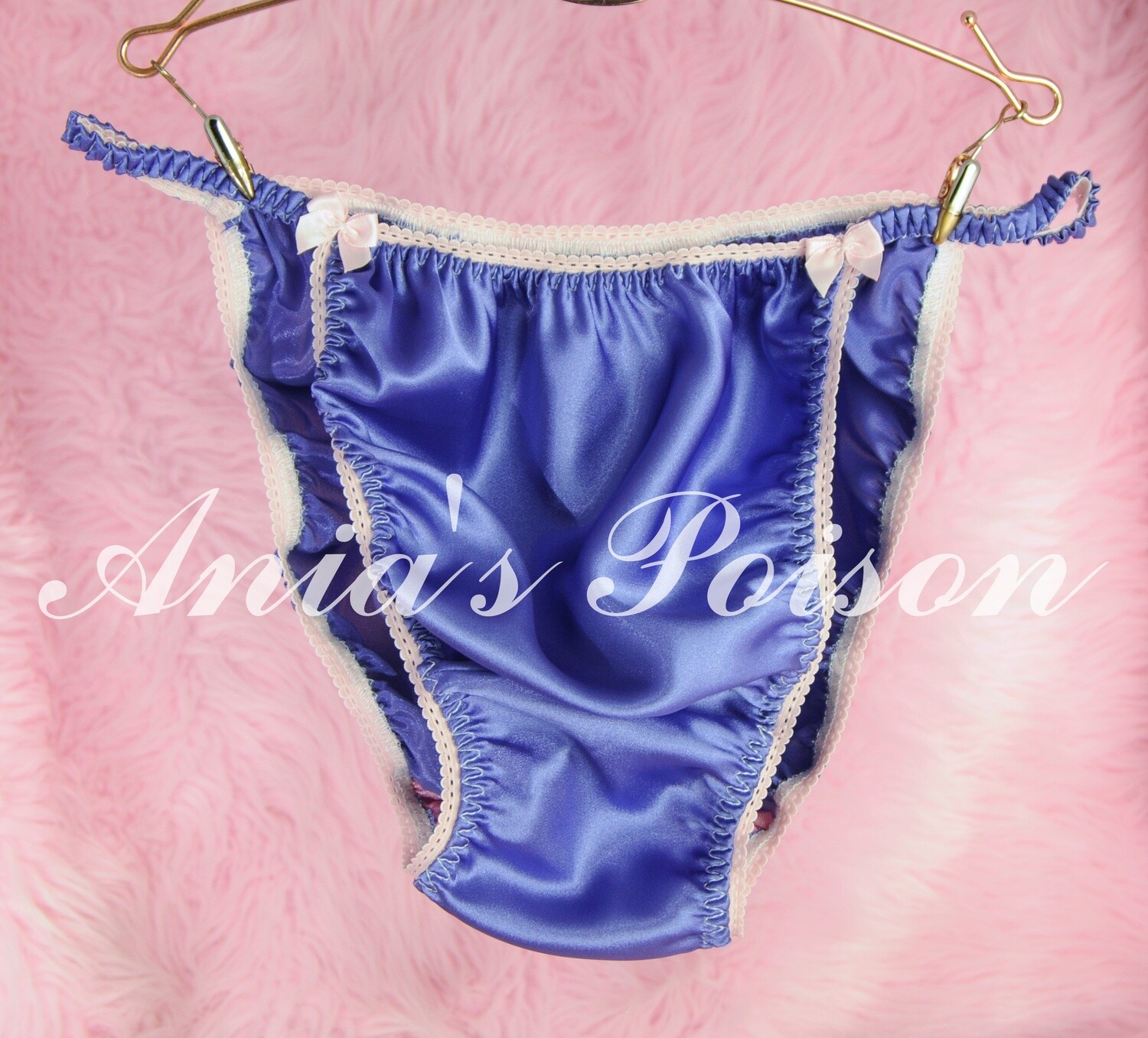 Jelly Bean Purple Shiny wetlook satin sissy string bikini panties for men