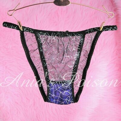 Halloween Collection Sheer spiderweb MESH sparkle panties or Bralette! Get them BOTH!