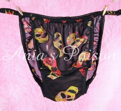 Sheer Chiffon Day of the DEAD mens Sissy panties HALLOWEEN COLLECTION! S- XXL