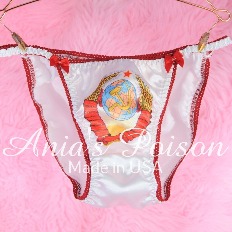 CUSTOM MADE MENS SISSY PANTIES - ANY PICTURE OR TEXT ON WHITE or PINK