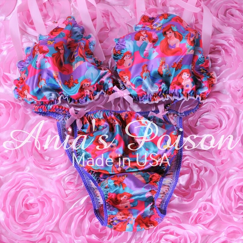 Ania's Poison MANties S - XXL Mermaid Princess Prints Super Rare Cheeky CUT 100% polyester string bikini sissy mens underwear panties/ Bra / FULL Set Ania's Poison MANties S - XXL Mermaid Princess Prints Super Rare Cheeky CUT 100% polyester string bikini sissy mens underwear panties/ Bra / FULL Set