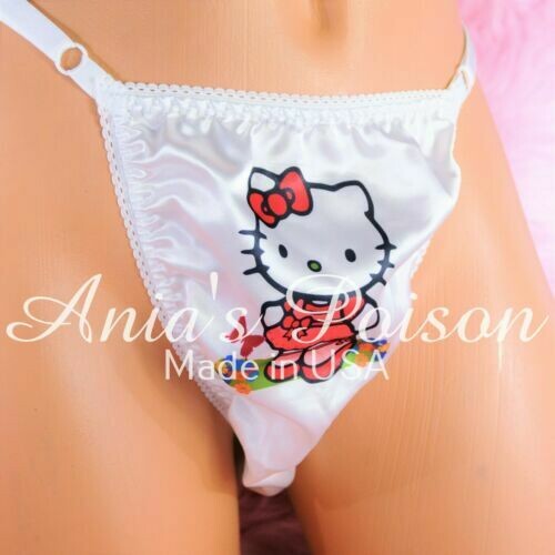 Rare Hello Kitty Many Styles Satin Adjustable Sides OS Mens THONG panties