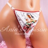 CHRISTMAS Adorable Pink Princess Holiday Thong adjustable satin sissy panties!