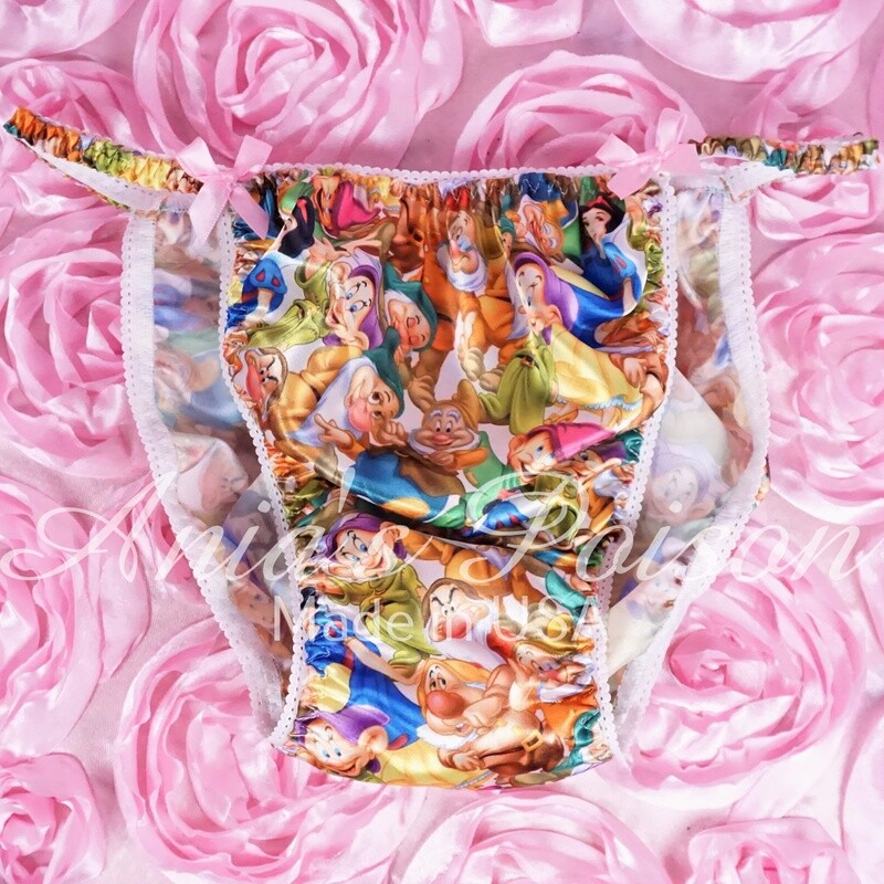 Ania's Poison Dwarves Snow Princess Prints Super Rare 100% polyester string bikini sissy mens underwear panties