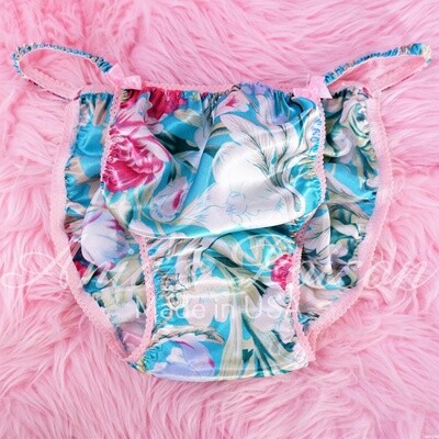 Ania's Poison MANties S - XXL Turquoise Floral pastel Spring Print Rare 100% polyester string bikini sissy mens underwear panties - dead stock Ania's Poison MANties S - XXL Turquoise Floral pastel Spring Print Rare 100% polyester string bikini sissy mens underwear panties - dead stock