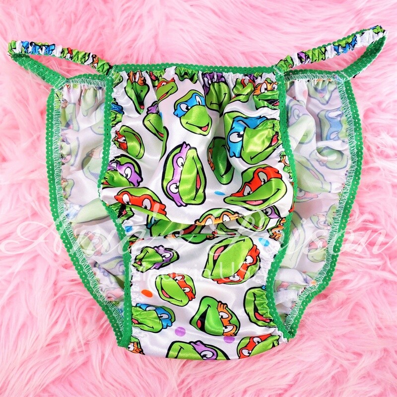 Ania's Poison polka dot Turtle Ninjas Super Rare 100% polyester string bikini sissy mens underwear panties
