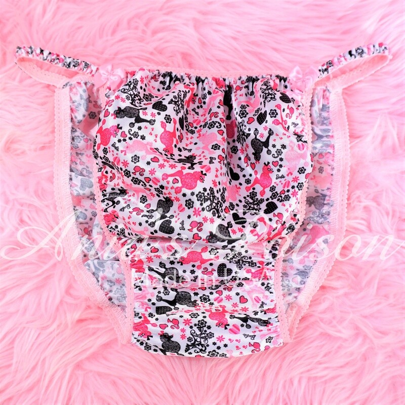 Ania's Poison MANties S - XXL Valentine's Day Pink Poodles and Hearts 100% polyester string bikini sissy mens underwear panties