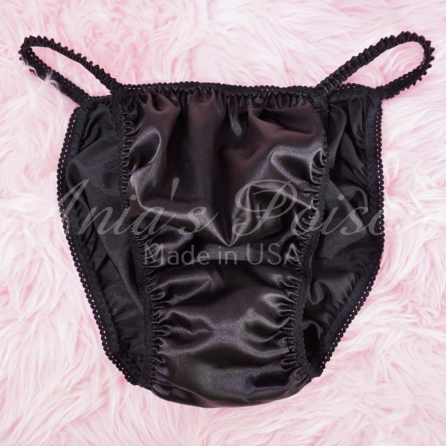 Ania's Poison MANties S - XXL shiny Rare 100% polyester string bikini sissy mens underwear panties - Solid Colors