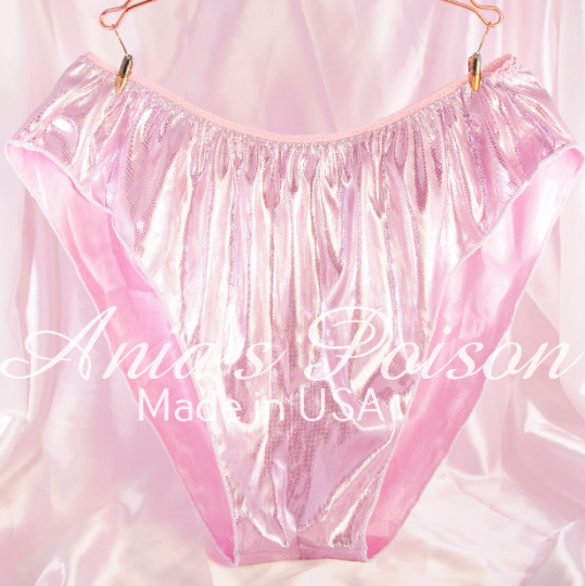 Ladies Vintage 80s style Soft Silky Satin Shiny high gloss flutter tap panties OS Foil Variety
