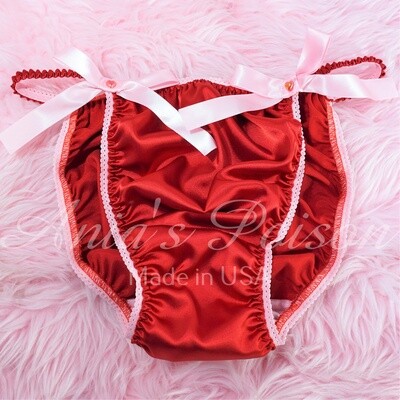 Valentine's Day Ania's Poison sissy MENS SATIN Red and Pink Classic wet look Mens holiday panties sz S-XXL