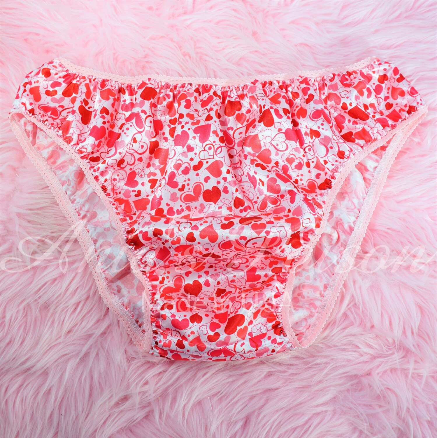 Anias Poison FULL Cut Valentines Day bikini Silky Soft satin lined front SISSY panties for men  sz S - XXL