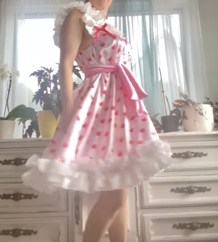 ONE OF A KIND Christmas Edition Satin Frilly Sissy Maid Night gown dress - Only One made- OS