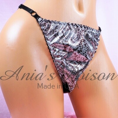 Adjustable Sides Foil Flat front sissy panties, unisex cut. Size M - XL OS